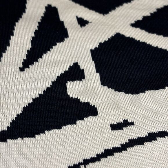 LAYFAYETTE 148 Navy Abstract Silk Blend Long Sleeve Sweater Classy Luxury Preppy - Picture 9 of 9